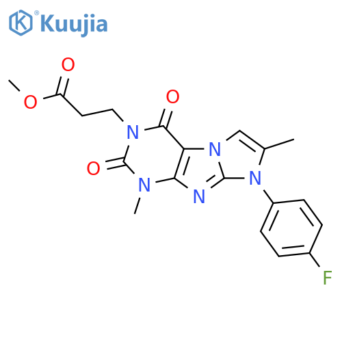 methyl 3-8-(4-fluorophenyl)-1,7-dimethyl-2,4-dioxo-1H,2H,3H,4H,8H-imidazo1,2-gpurin-3-ylpropanoate structure