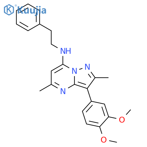 3-(3,4-dimethoxyphenyl)-2,5-dimethyl-N-(2-phenylethyl)pyrazolo1,5-apyrimidin-7-amine structure
