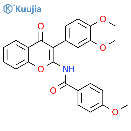 N-3-(3,4-dimethoxyphenyl)-4-oxo-4H-chromen-2-yl-4-methoxybenzamide structure