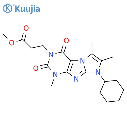 methyl 3-{8-cyclohexyl-1,6,7-trimethyl-2,4-dioxo-1H,2H,3H,4H,8H-imidazo1,2-gpurin-3-yl}propanoate structure