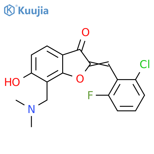 (2Z)-2-(2-chloro-6-fluorophenyl)methylidene-7-(dimethylamino)methyl-6-hydroxy-2,3-dihydro-1-benzofuran-3-one structure