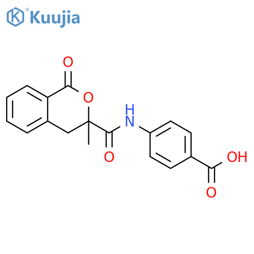 4-(3-methyl-1-oxo-3,4-dihydro-1H-2-benzopyran-3-amido)benzoic acid structure