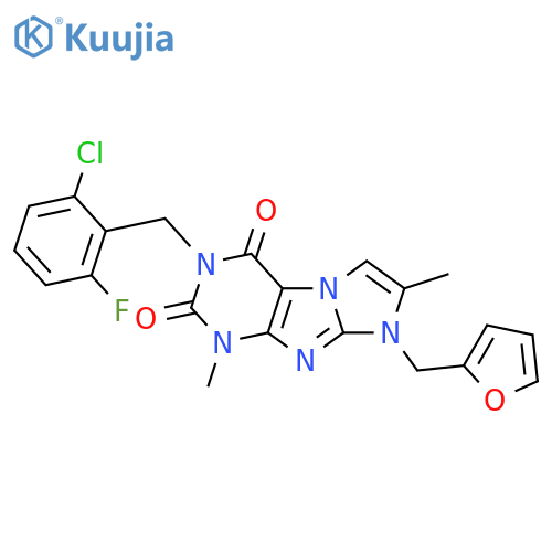 3-(2-chloro-6-fluorophenyl)methyl-8-(furan-2-yl)methyl-1,7-dimethyl-1H,2H,3H,4H,8H-imidazo1,2-gpurine-2,4-dione structure
