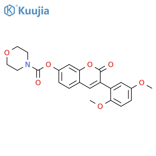3-(2,5-dimethoxyphenyl)-2-oxo-2H-chromen-7-yl morpholine-4-carboxylate structure