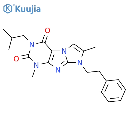 1,7-dimethyl-3-(2-methylpropyl)-8-(2-phenylethyl)-1H,2H,3H,4H,8H-imidazo1,2-gpurine-2,4-dione structure