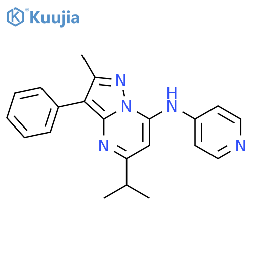 N-2-methyl-3-phenyl-5-(propan-2-yl)pyrazolo1,5-apyrimidin-7-ylpyridin-4-amine structure