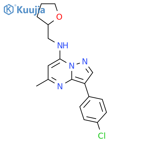 3-(4-chlorophenyl)-5-methyl-N-(oxolan-2-yl)methylpyrazolo1,5-apyrimidin-7-amine structure
