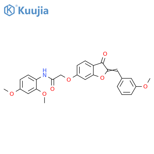 N-(2,4-dimethoxyphenyl)-2-{(2Z)-2-(3-methoxyphenyl)methylidene-3-oxo-2,3-dihydro-1-benzofuran-6-yloxy}acetamide structure
