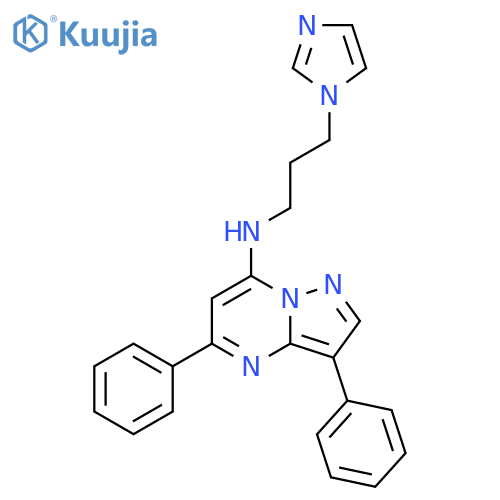 N-3-(1H-imidazol-1-yl)propyl-3,5-diphenylpyrazolo1,5-apyrimidin-7-amine structure