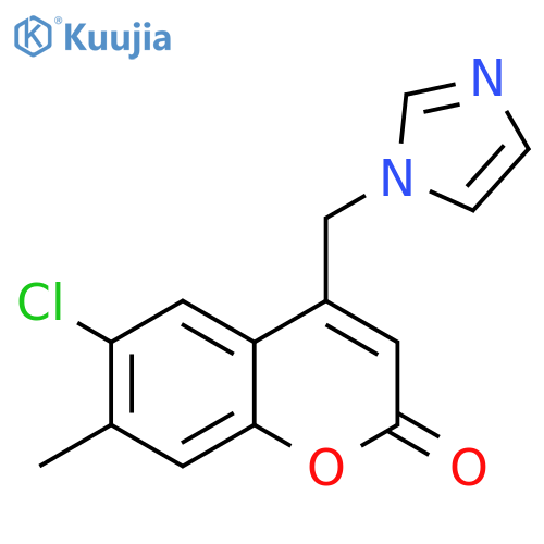 6-chloro-4-(1H-imidazol-1-yl)methyl-7-methyl-2H-chromen-2-one structure