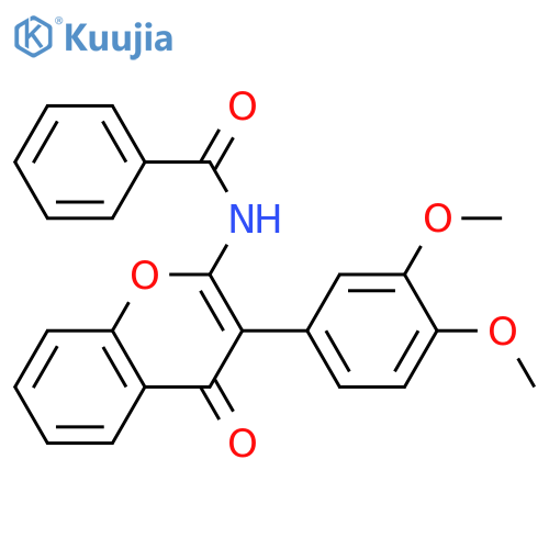 N-3-(3,4-dimethoxyphenyl)-4-oxo-4H-chromen-2-ylbenzamide structure