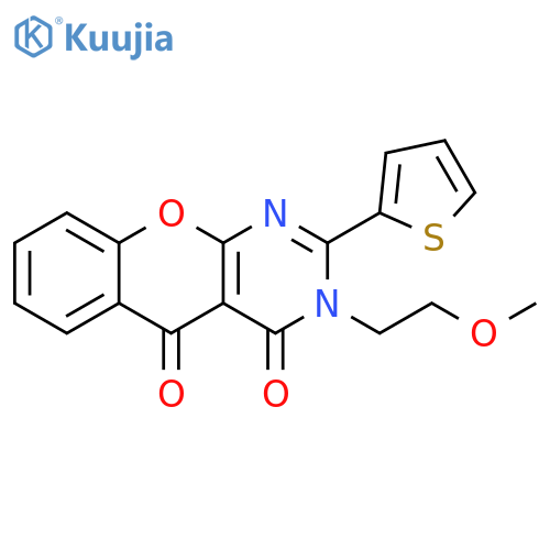 3-(2-methoxyethyl)-2-(thiophen-2-yl)-3H,4H,5H-chromeno2,3-dpyrimidine-4,5-dione structure