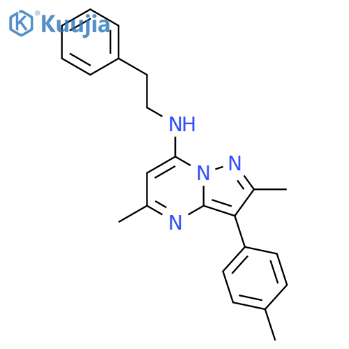 2,5-dimethyl-3-(4-methylphenyl)-N-(2-phenylethyl)pyrazolo1,5-apyrimidin-7-amine structure