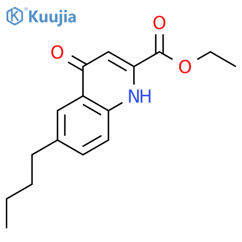 2-QUINOLINECARBOXYLIC ACID, 6-BUTYL-1,4-DIHYDRO-4-OXO-, ETHYL ESTER structure