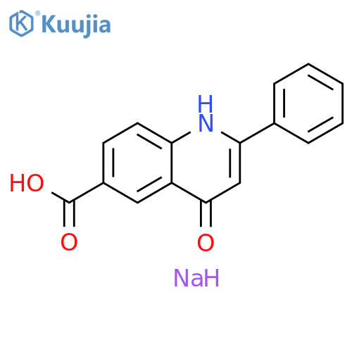 6-Quinolinecarboxylic acid, 1,4-dihydro-4-oxo-2-phenyl-, sodium salt (1:1) structure