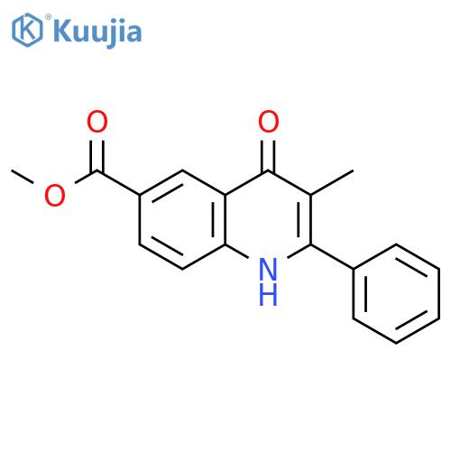 6-Quinolinecarboxylic acid, 1,4-dihydro-3-methyl-4-oxo-2-phenyl-, methyl ester structure