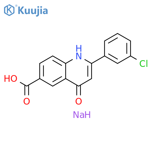 6-Quinolinecarboxylic acid, 2-(3-chlorophenyl)-1,4-dihydro-4-oxo-, sodium salt (1:1) structure