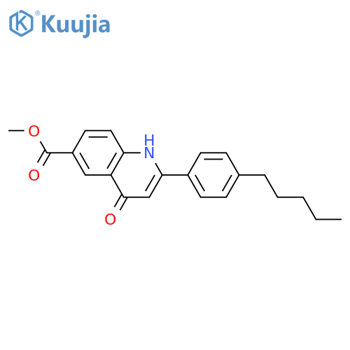 6-Quinolinecarboxylic acid, 1,4-dihydro-4-oxo-2-(4-pentylphenyl)-, methyl ester structure