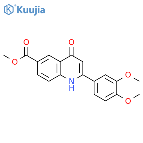 6-Quinolinecarboxylic acid, 2-(3,4-dimethoxyphenyl)-1,4-dihydro-4-oxo-, methyl ester structure