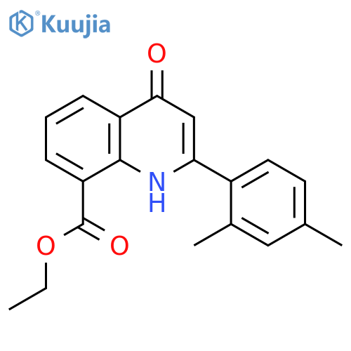 8-Quinolinecarboxylic acid, 2-(2,4-dimethylphenyl)-1,4-dihydro-4-oxo-, ethyl ester structure
