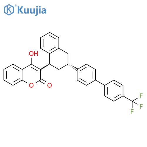 2H-1-Benzopyran-2-one, 4-hydroxy-3-[1,2,3,4-tetrahydro-3-[4'-(trifluoromethyl)[1,1'-biphenyl]-4-yl]-1-naphthalenyl]-, cis- (9CI) structure