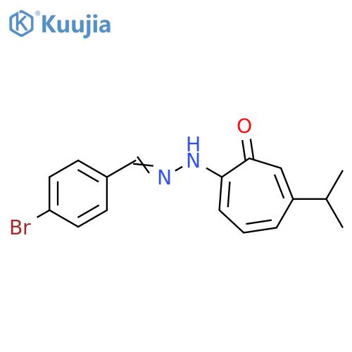 Benzaldehyde, 4-bromo-,[5-(1-methylethyl)-7-oxo-1,3,5-cycloheptatrien-1-yl]hydrazone structure