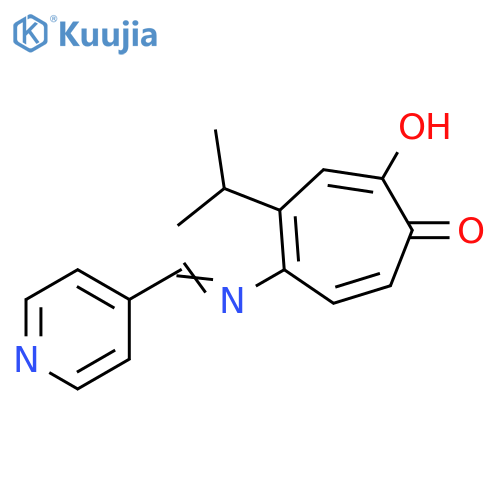 2,4,6-Cycloheptatrien-1-one, 2-hydroxy-4-(1-methylethyl)-5-[(4-pyridinylmethylene)amino]- structure