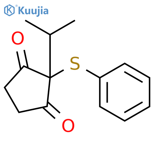 1,3-Cyclopentanedione, 2-(1-methylethyl)-2-(phenylthio)- structure