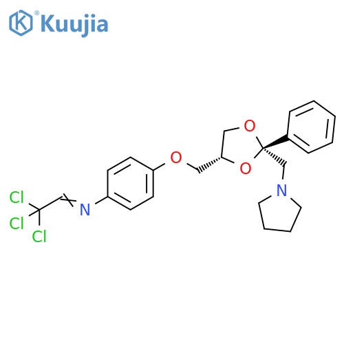 Benzenamine,4-[[2-phenyl-2-(1-pyrrolidinylmethyl)-1,3-dioxolan-4-yl]methoxy]-N-(2,2,2-trichloroethylidene)-, cis- structure
