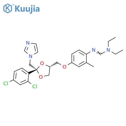 Methanimidamide, N'-[4-[[2-(2,4-dichlorophenyl)-2-(1H-imidazol-1-ylmethyl)-1,3-dioxolan-4-yl]methoxy]-2-methylphenyl]-N,N-diethyl-, cis- (9CI) structure