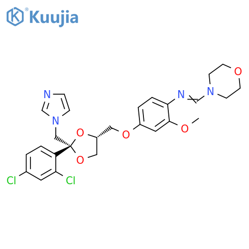 Morpholine, 4-[[[4-[[2-(2,4-dichlorophenyl)-2-(1H-imidazol-1-ylmethyl)-1,3-dioxolan-4-yl]methoxy]-2-methoxyphenyl]imino]methyl]-, cis- (9CI) structure