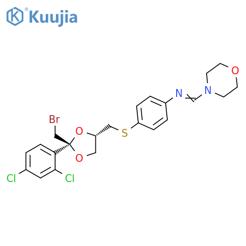 Morpholine, 4-[[[4-[[[2-(bromomethyl)-2-(2,4-dichlorophenyl)-1,3-dioxolan-4-yl]methyl]thio]phenyl]imino]methyl]-, cis- (9CI) structure