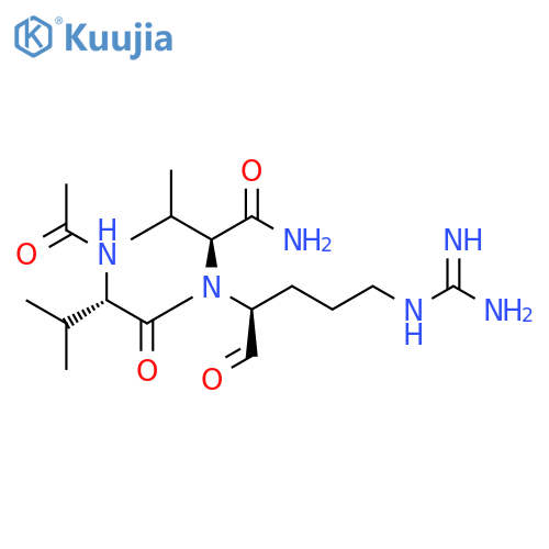 L-Valinamide, N-acetyl-L-valyl-N-[4-[(aminoiminomethyl)amino]-1-formylbutyl]-, (S)- (9CI) structure