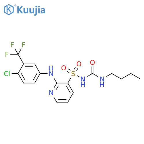 3-Pyridinesulfonamide, N-[(butylamino)carbonyl]-2-[[4-chloro-3-(trifluoromethyl)phenyl]amino]- structure