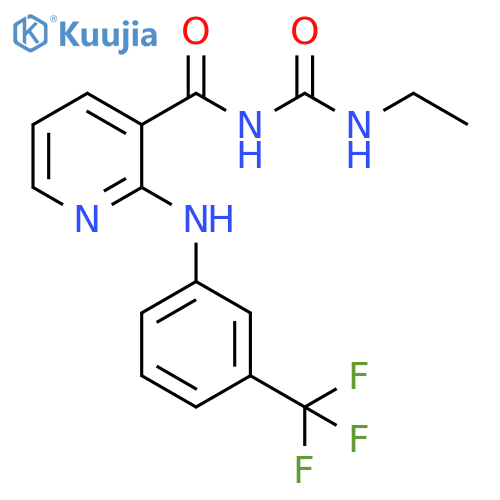 3-Pyridinecarboxamide,N-[(ethylamino)carbonyl]-2-[[3-(trifluoromethyl)phenyl]amino]- structure