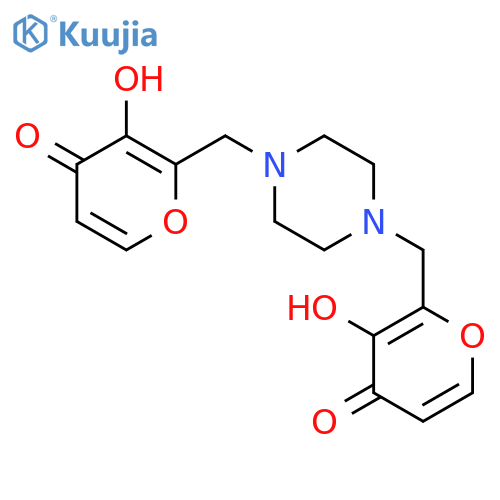 4H-Pyran-4-one, 2,2'-[1,4-piperazinediylbis(methylene)]bis[3-hydroxy- structure