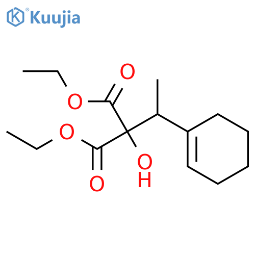 Propanedioic acid, [1-(1-cyclohexen-1-yl)ethyl]hydroxy-, diethyl ester structure