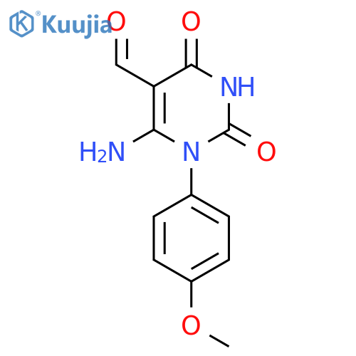 6-Amino-1-(4-methoxyphenyl)-2,4-dioxo-1,2,3,4-tetrahydropyrimidine-5-carbaldehyde structure