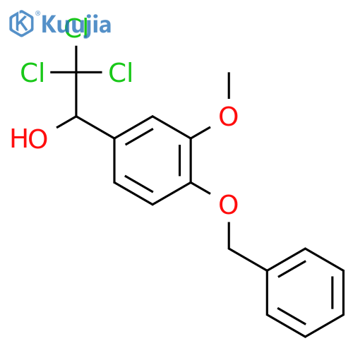Benzenemethanol,3-methoxy-4-(phenylmethoxy)-a-(trichloromethyl)- structure