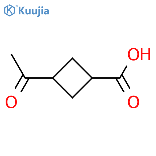 3-acetylcyclobutane-1-carboxylic acid structure