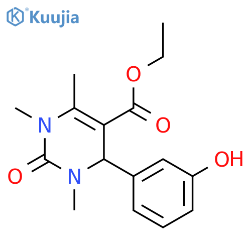 5-Pyrimidinecarboxylic acid,1,2,3,4-tetrahydro-4-(3-hydroxyphenyl)-1,3,6-trimethyl-2-oxo-, ethyl ester structure
