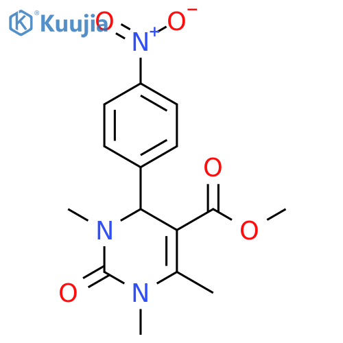 5-Pyrimidinecarboxylic acid,1,2,3,4-tetrahydro-1,3,6-trimethyl-4-(4-nitrophenyl)-2-oxo-, methyl ester structure