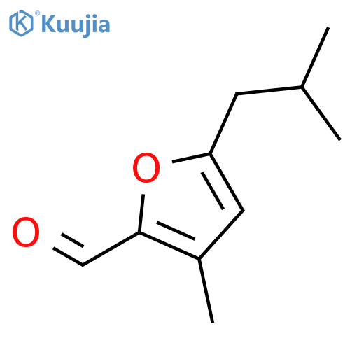 2-Furancarboxaldehyde, 3-methyl-5-(2-methylpropyl)- structure