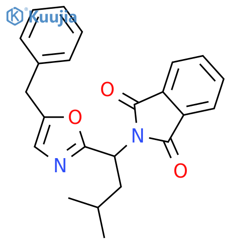 1H-Isoindole-1,3(2H)-dione,2-[(1S)-3-methyl-1-[5-(phenylmethyl)-2-oxazolyl]butyl]- structure