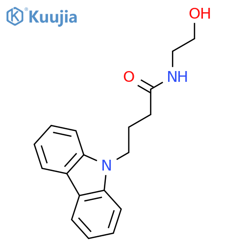 9H-Carbazole-9-butanamide, N-(2-hydroxyethyl)- structure