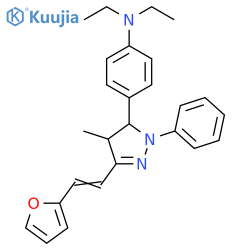 Benzenamine, N,N-diethyl-4-[3-[2-(2-furanyl)ethenyl]-4,5-dihydro-4-methyl-1-phenyl-1H-pyrazol-5-yl]- structure