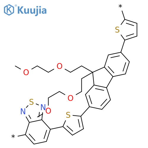 POLY[2,1,3-BENZOTHIADIAZOLE-4,7-DIYL-2,5-THIOPHENEDIYL[9,9-BIS[2-(2-METHOXYETHOXY)ETHYL]-9H-FLUORENE-2,7-DIYL]-2,5-THIOPHENEDIYL] structure
