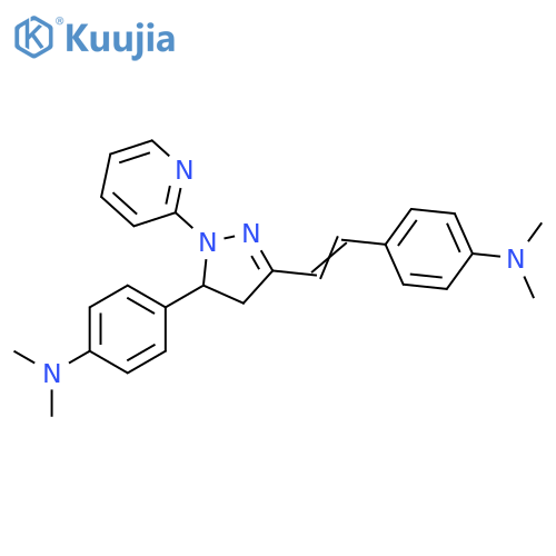 Benzenamine, 4-[2-[5-[4-(dimethylamino)phenyl]-4,5-dihydro-1-(2-pyridinyl)-1H-pyrazol-3-yl]ethenyl]-N,N-dimethyl- structure