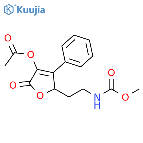 Carbamic acid, [2-[4-(acetyloxy)-2,5-dihydro-5-oxo-3-phenyl-2-furanyl]ethyl]-, methyl ester (9CI) structure