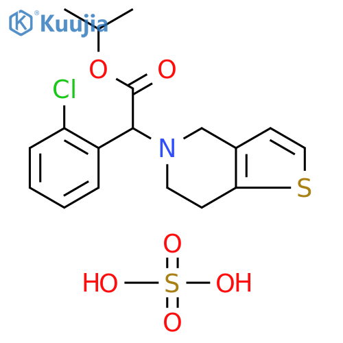 Thieno[3,2-c]pyridine-5(4H)-acetic acid, α-(2-chlorophenyl)-6,7-dihydro-, 1-methylethyl ester, sulfate (2:1) structure